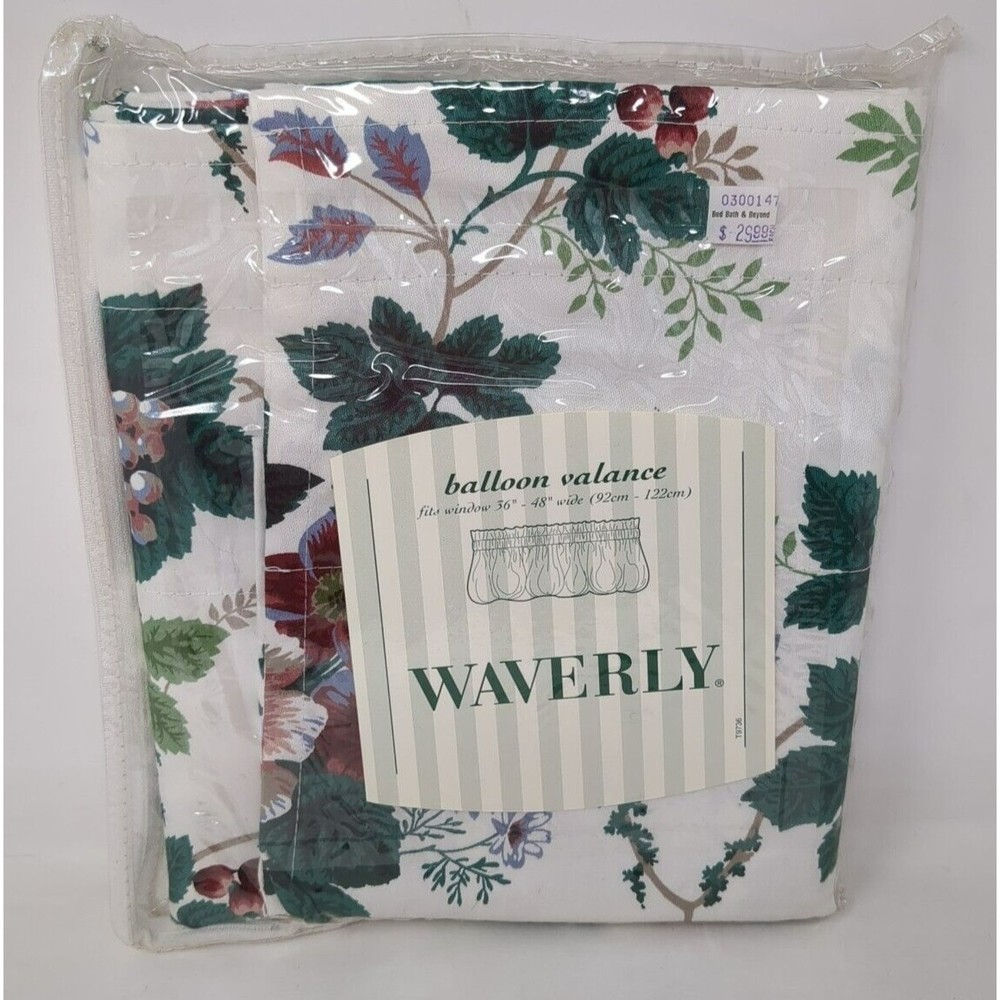 Waverly Pleasant Valley Colonial Balloon Valance Floral 36"‎ to 48" Wide New VTG